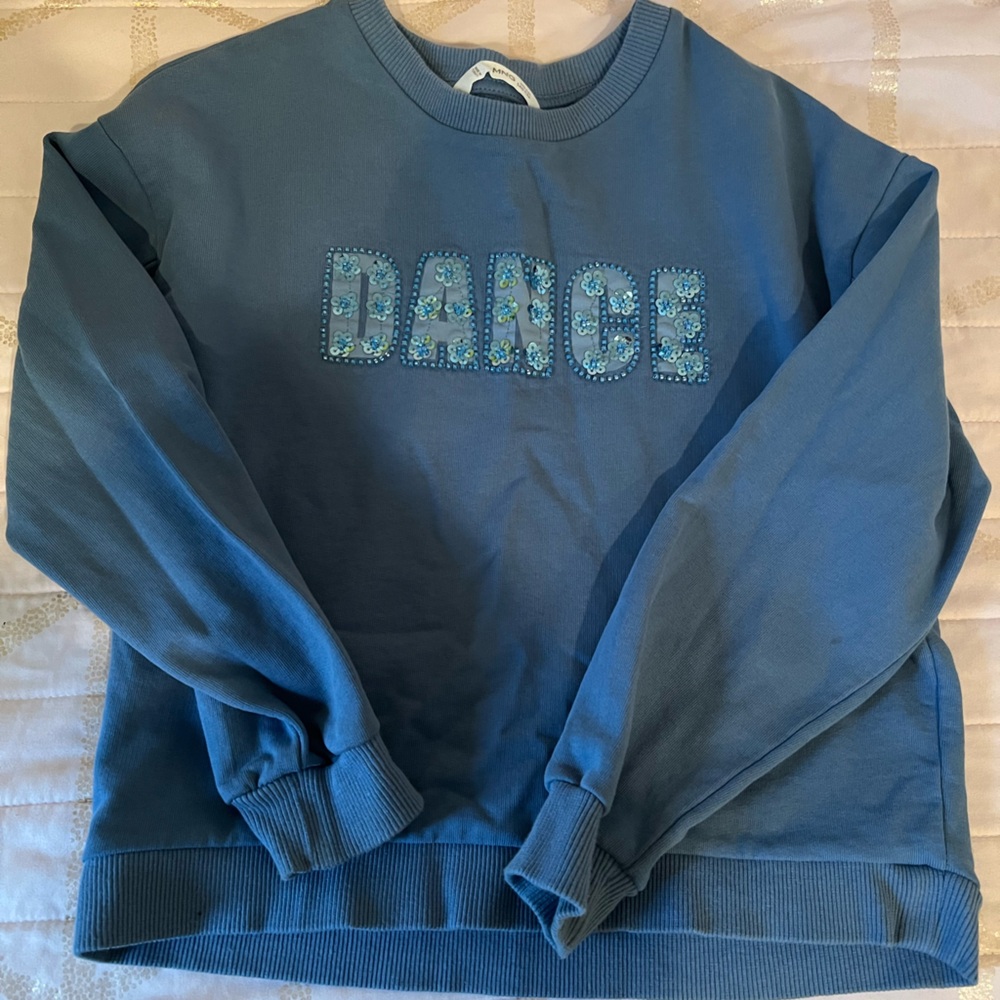 Girls MNG Blue Embellished DANCE Sweatshirt